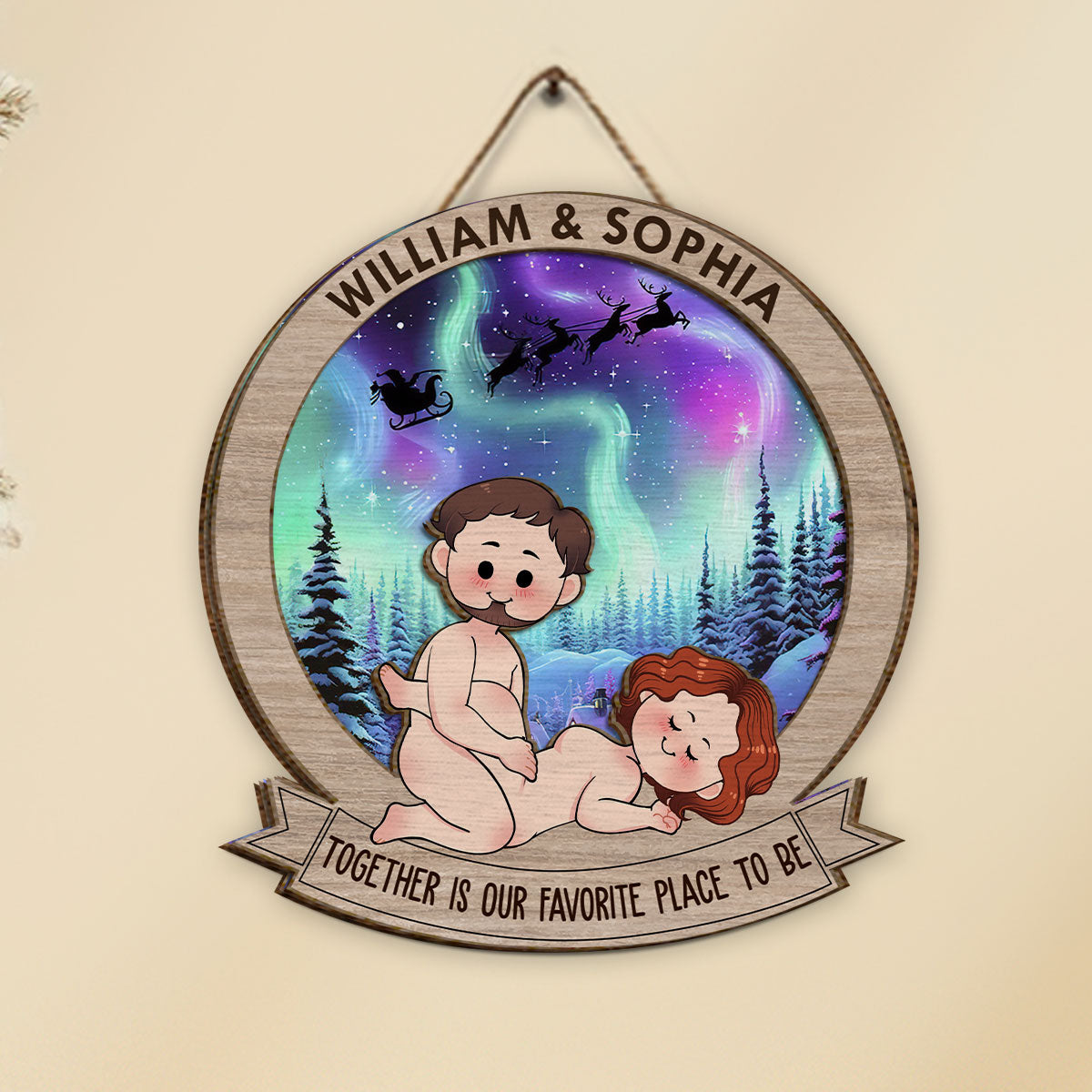 Zusammen ist mein Lieblingsmoment – ​​Geschenk für Ehemann, Ehefrau, Freundin, Freund – Personalisiertes 2-lagiges Holzschild / Holzplakette