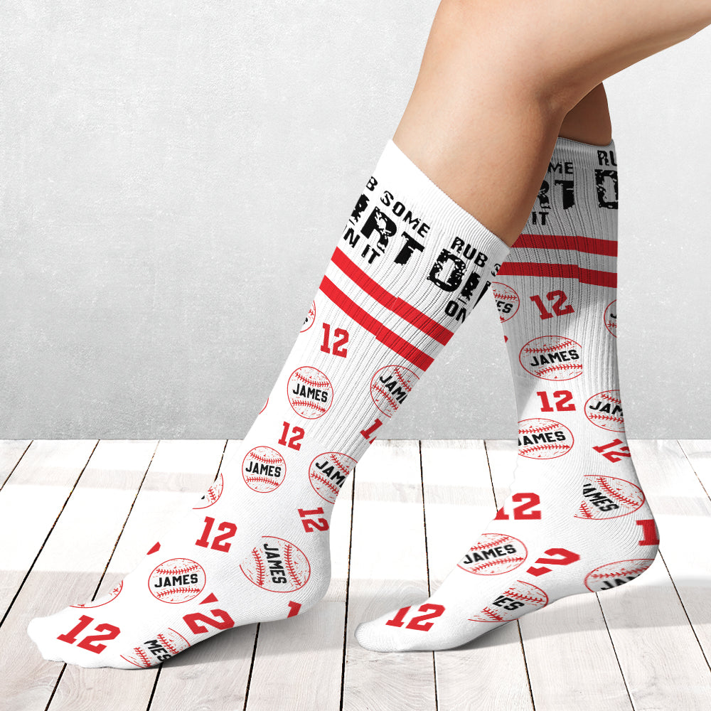 Reib etwas Dreck drauf – personalisierte Baseballsocken