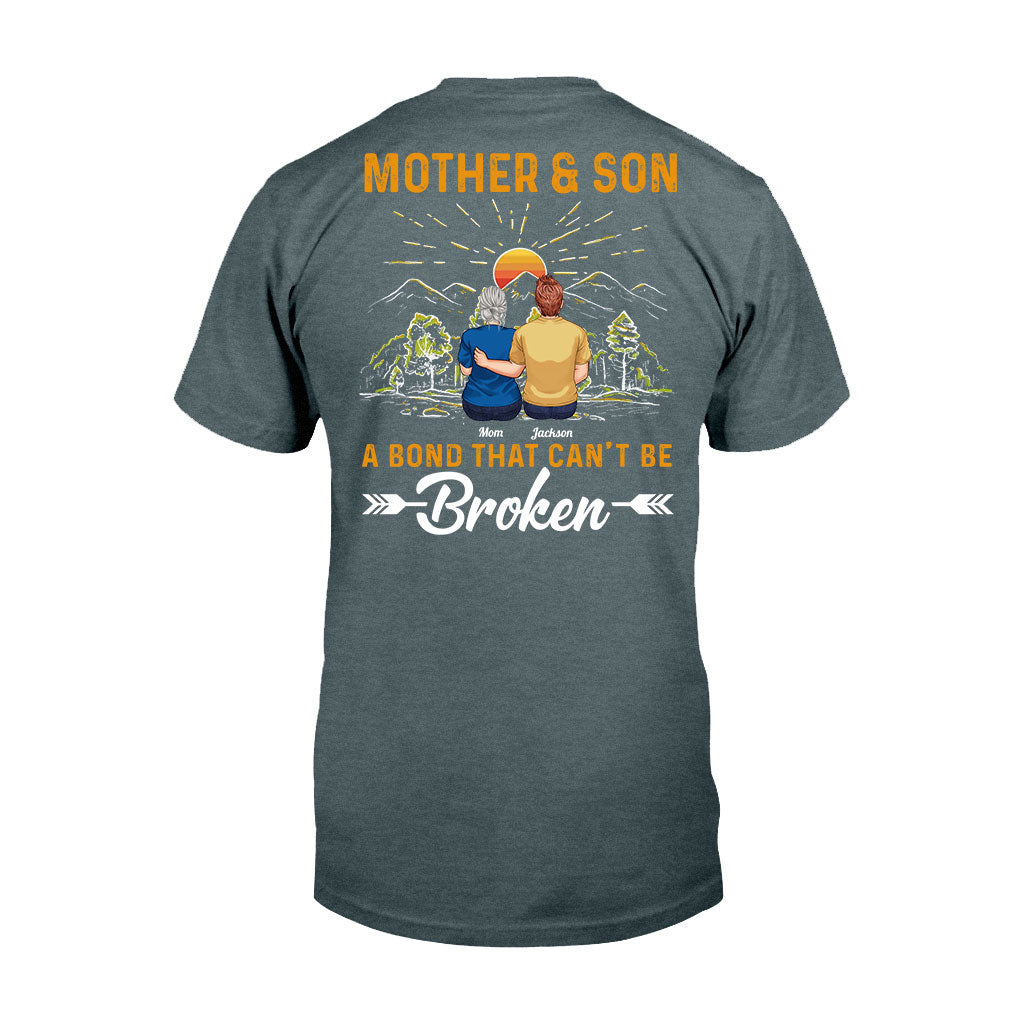 Mutter und Sohn – ein unzerbrechliches Band – personalisiertes Mutter-T-Shirt und Hoodie