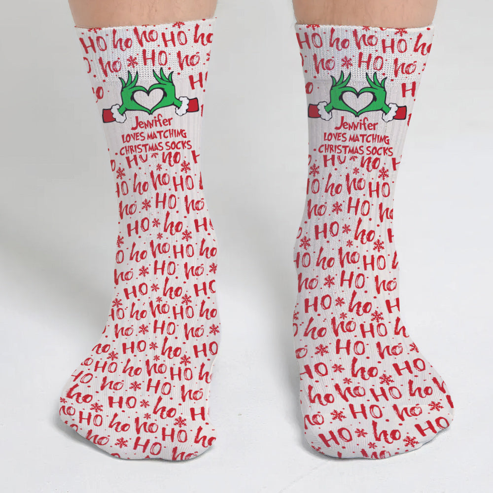 Passende Weihnachtssocken für Paare – Geschenk für Ehemann, Ehefrau, Freund, Freundin – Personalisierte Socken