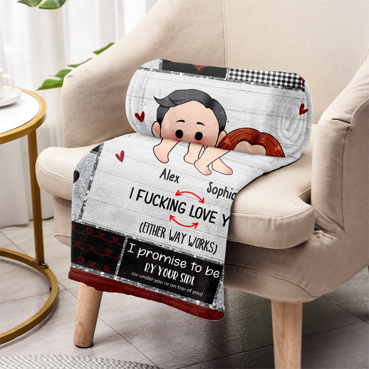 Ich liebe dich – personalisierte Decke