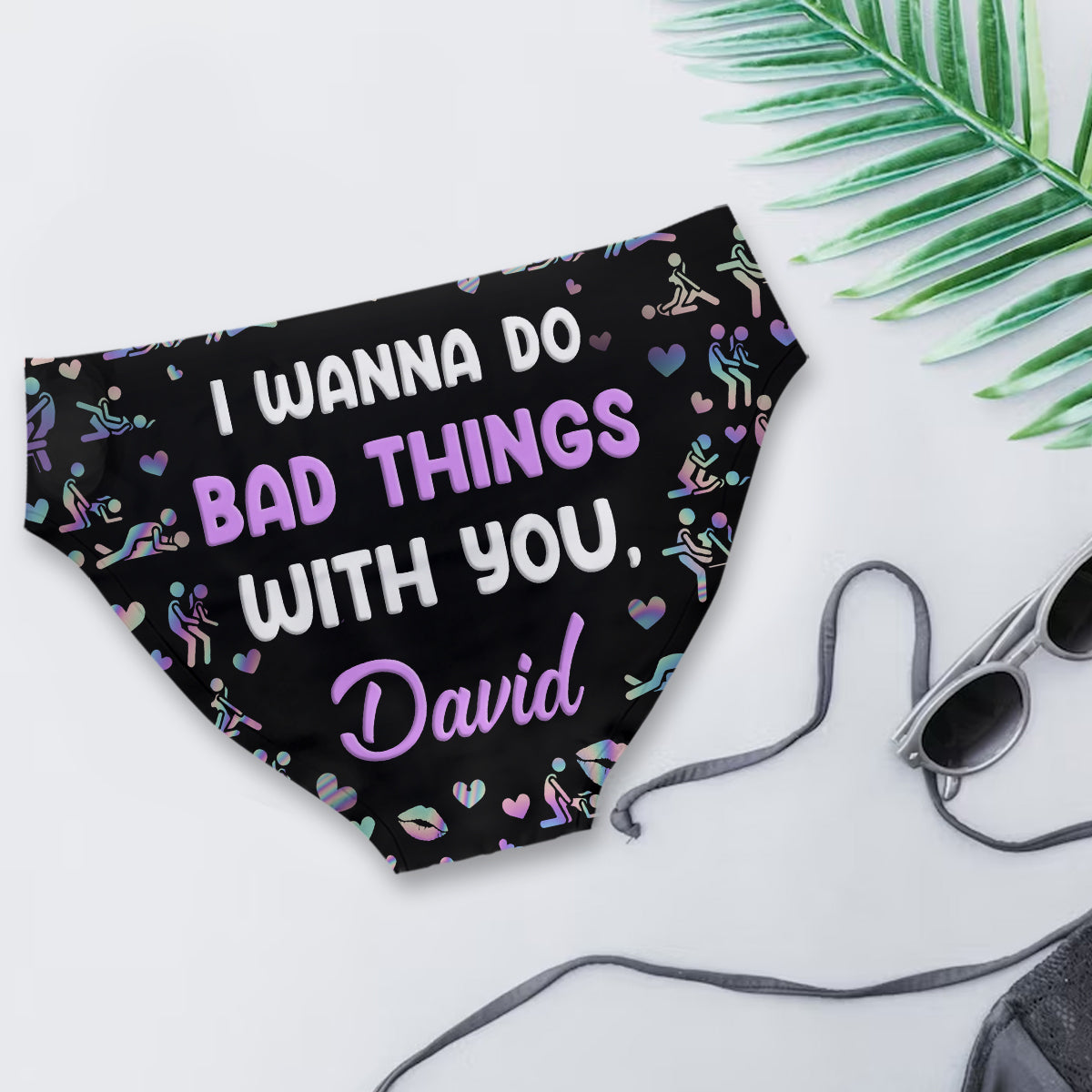 Ich will mit dir schlimme Dinge tun - Personalisierte Slips für Paare