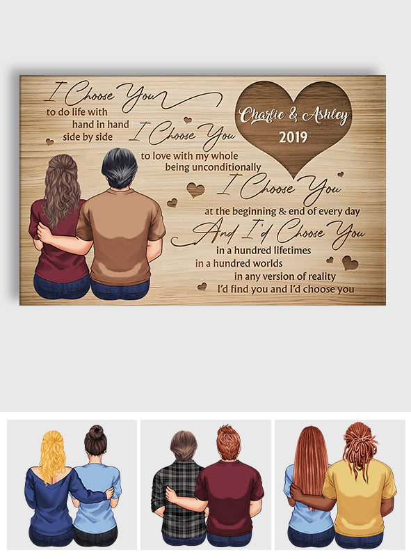 Ich wähle dich – Personalisierte Leinwand und Poster für Paare