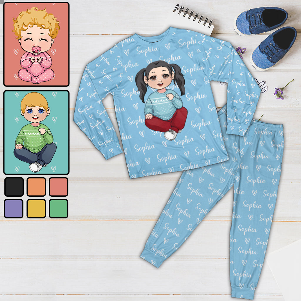 Frohe Weihnachten, Kinder – personalisiertes Kinderpyjama-Set