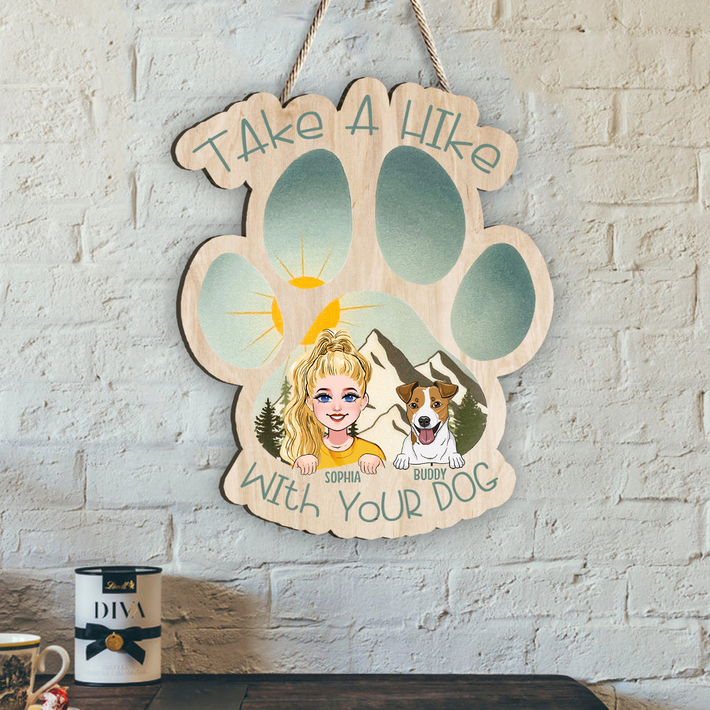 Mach eine Wanderung – Personalisiertes Wander-Holzschild in individueller Form