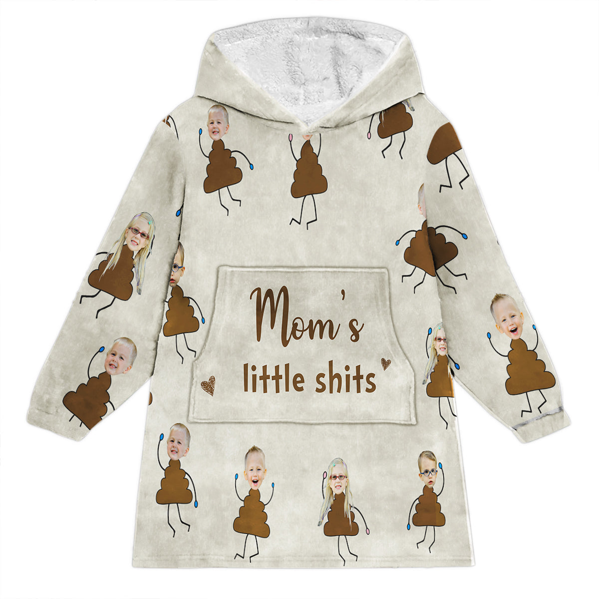 Omas kleine Lieblinge – Geschenk für Oma, Mama, Papa, Opa – Personalisierter Decken-Hoodie