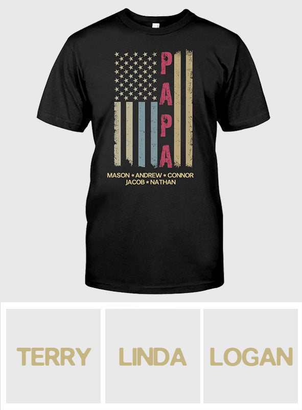 Personalisiertes Opa-T-Shirt & Hoodie mit amerikanischer Flagge