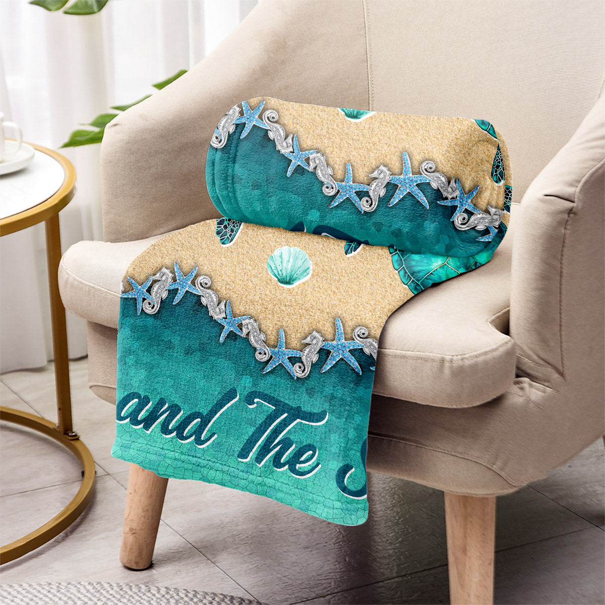 Salty Lil' Beach – Personalisierte Schildkrötendecke