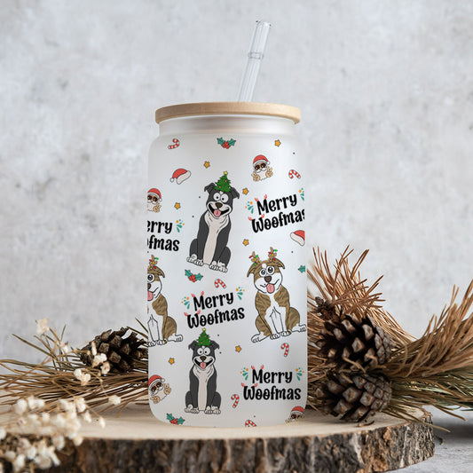 Lustige Hunde- und Katzenmotive – Fröhliche Wuff- und Miau-Weihnachten – Geschenk für Hunde- und Katzenliebhaber – Personalisierte Dose/Glas