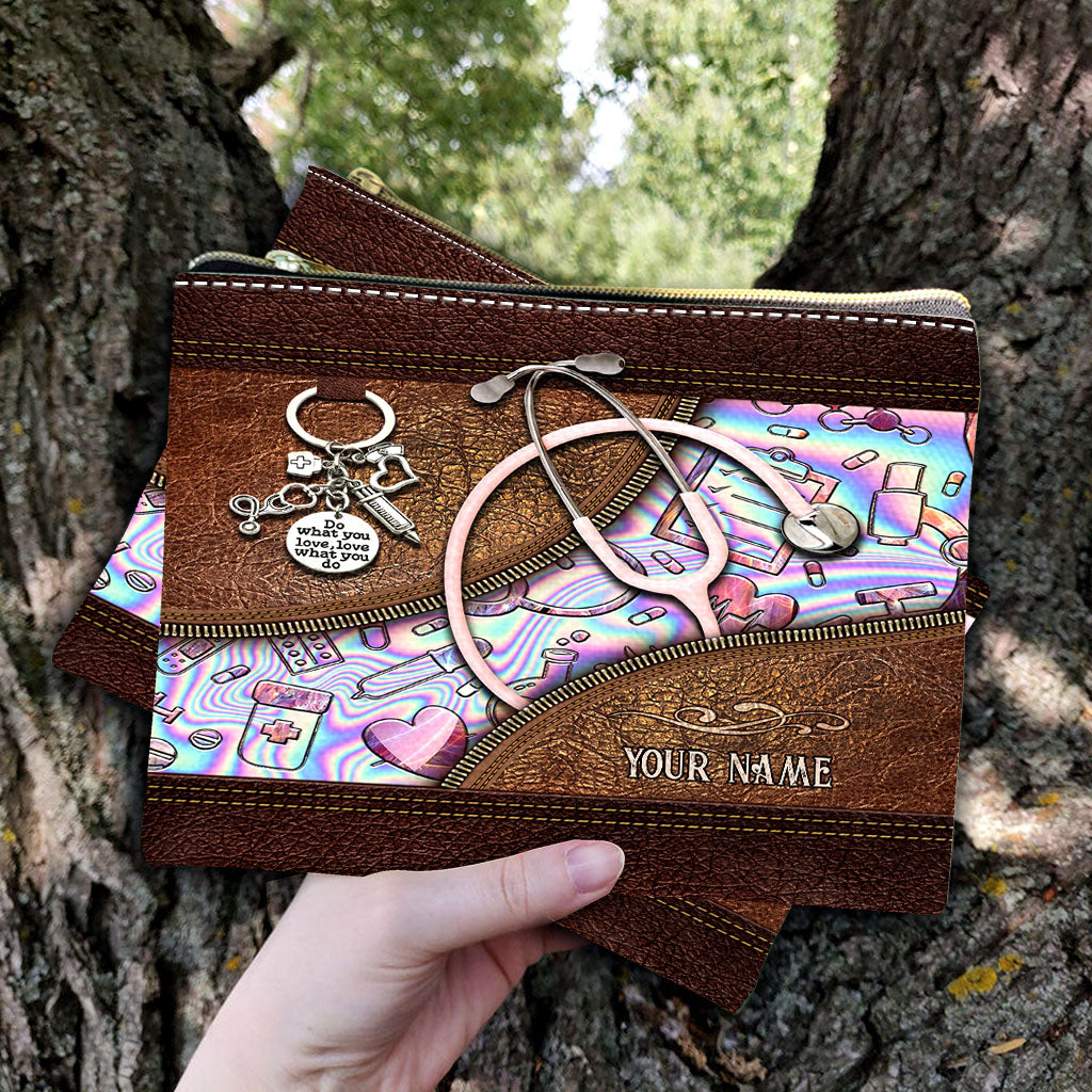 Pink Stethoscope - Personalized Nurse Pouch