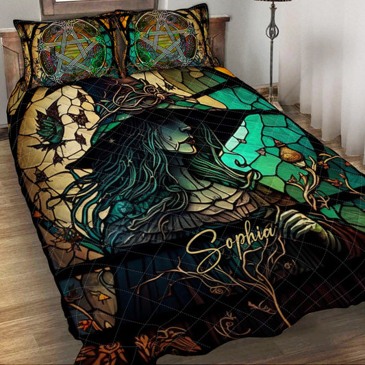 Mysterious Witch - Personalized Witch Quilt Set