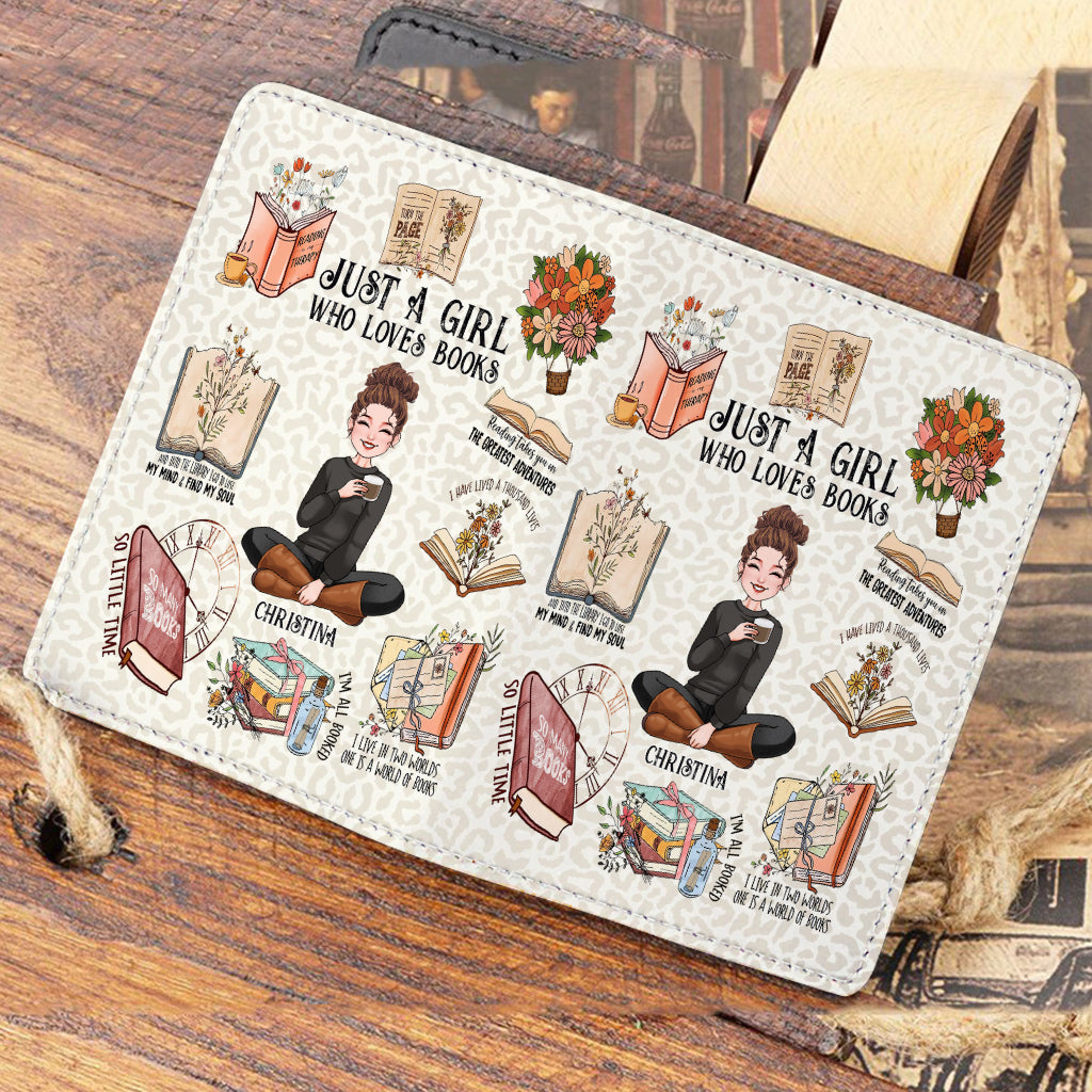 Einfach ein Mädchen, das Bücher liebt – personalisierter Bücherpasshalter