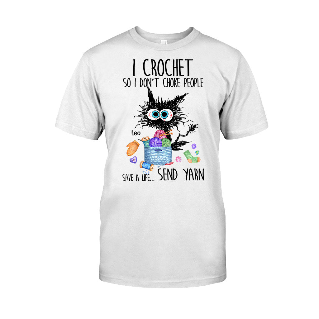 Ich häkle, damit ich niemanden ersticke – Personalisiertes Häkel-T-Shirt und Hoodie