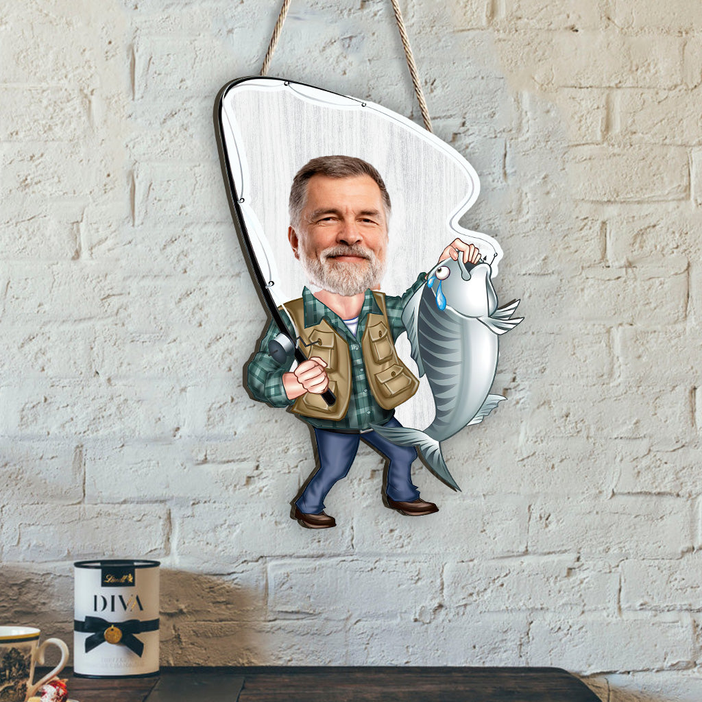Angel-Liebe – Personalisiertes Angel-Holzschild in individueller Form
