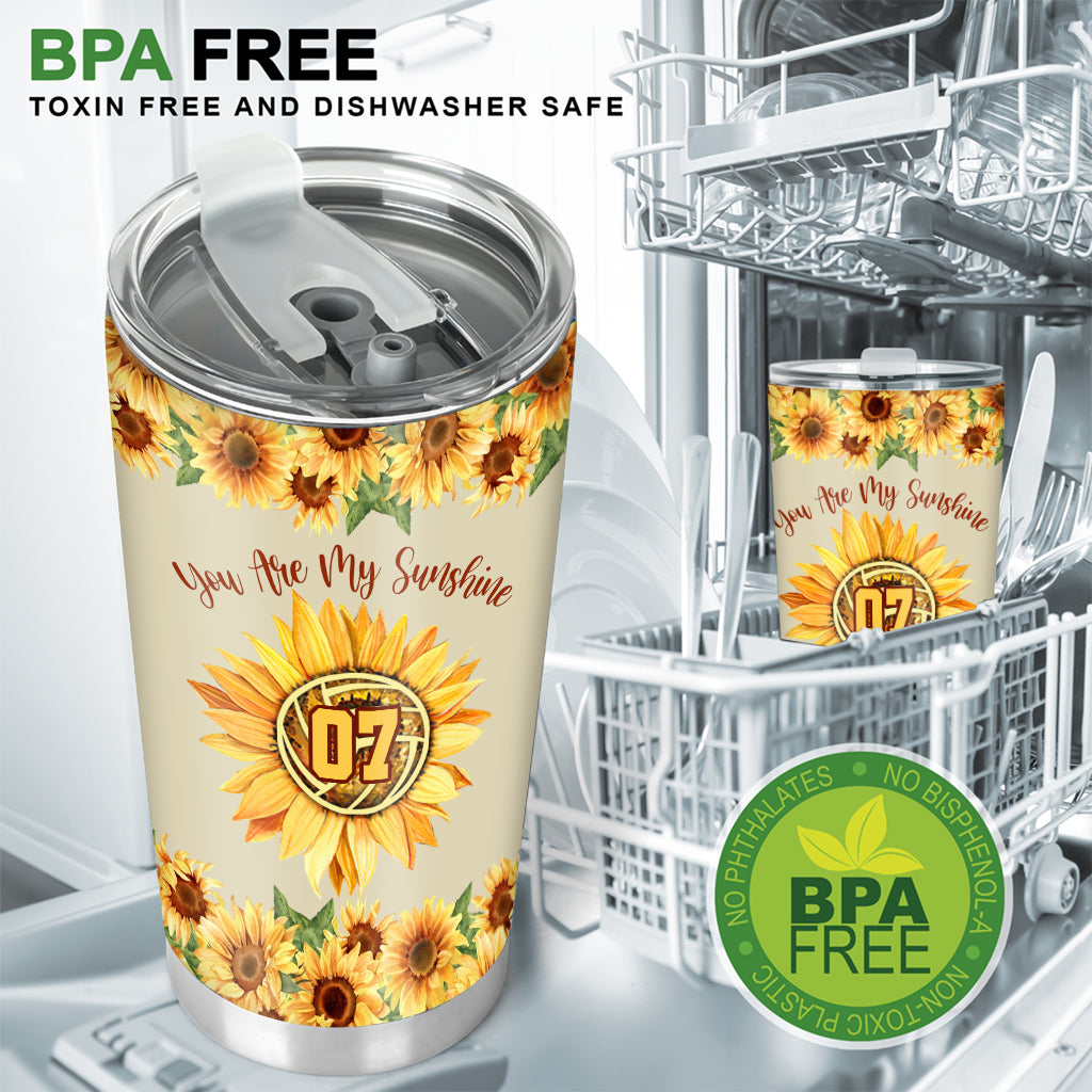 You Are My Sunshine - Personalized Volleyball Tumbler