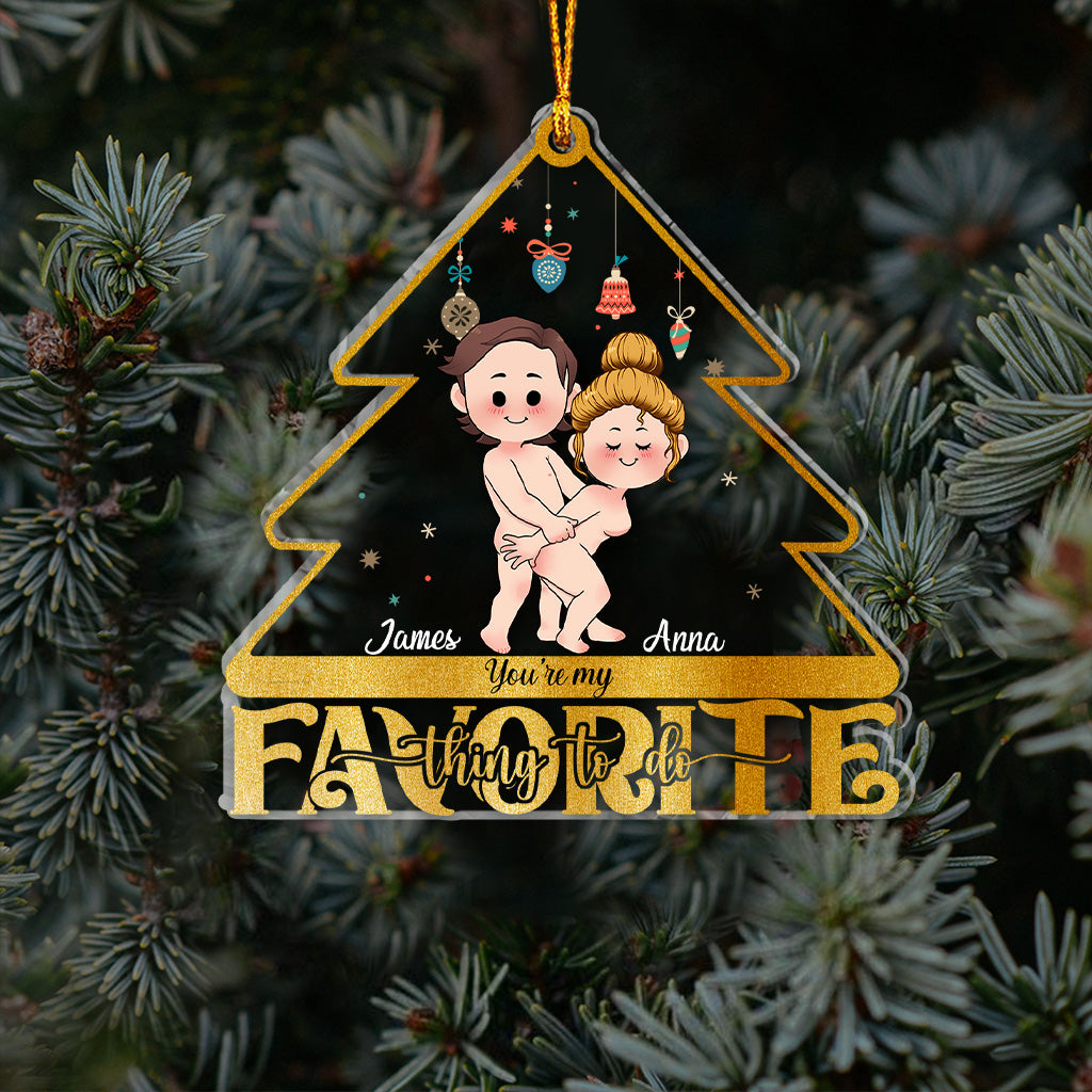 Du bist meine Lieblingsbeschäftigung – personalisierter Pärchen-Weihnachtsbaumschmuck