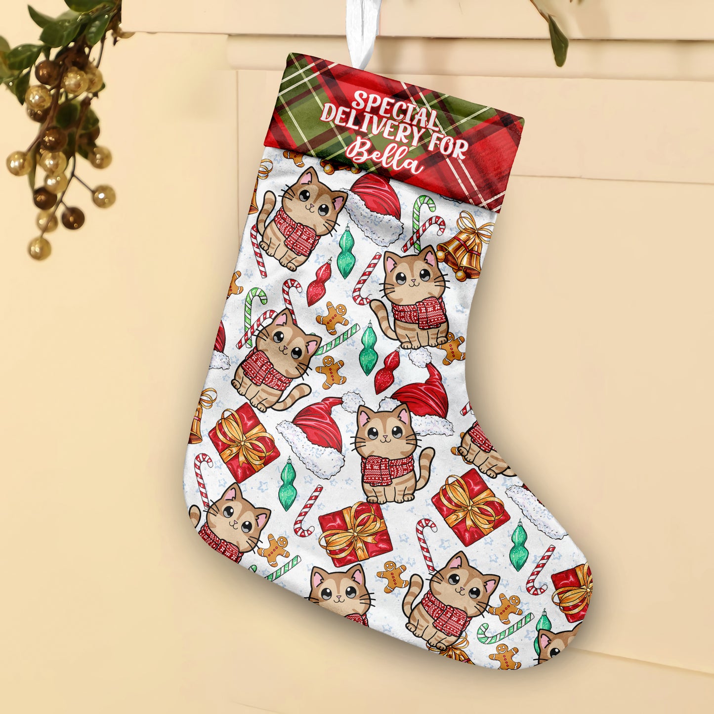 Miau-Weihnachten – personalisierte Katzen-Weihnachtsstrümpfe