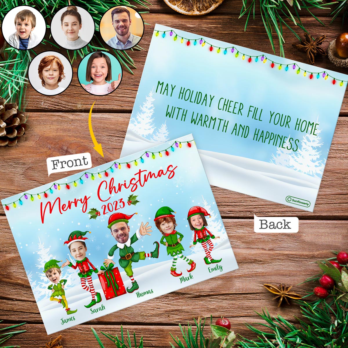 Frohe Weihnachten – Personalisierte Familiengrußkarte