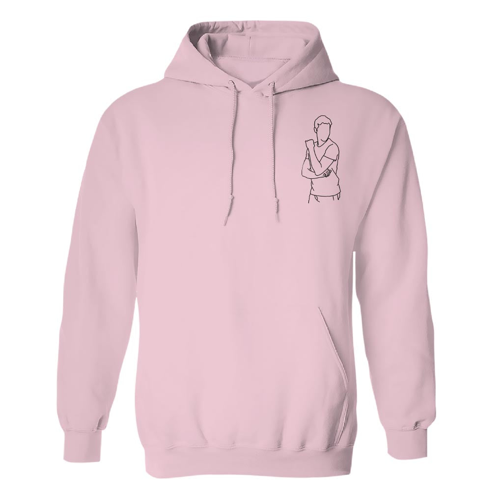 Individuelle Linienzeichnung – Personalisierter bestickter Hoodie für meinen Sohn