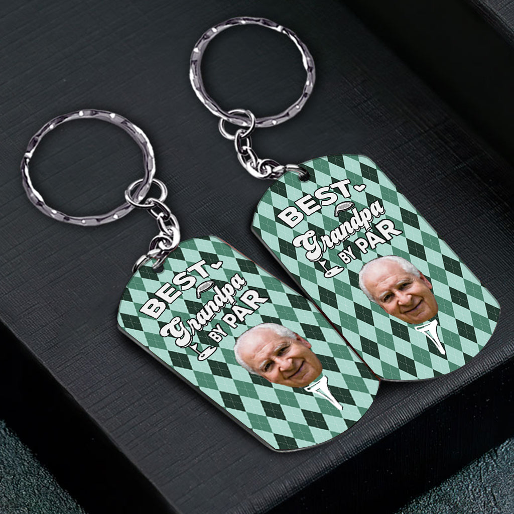 Best Dad By Par - Golf gift for dad, him, boyfriend, husband, grandpa - Personalized Stainless Steel Keychain