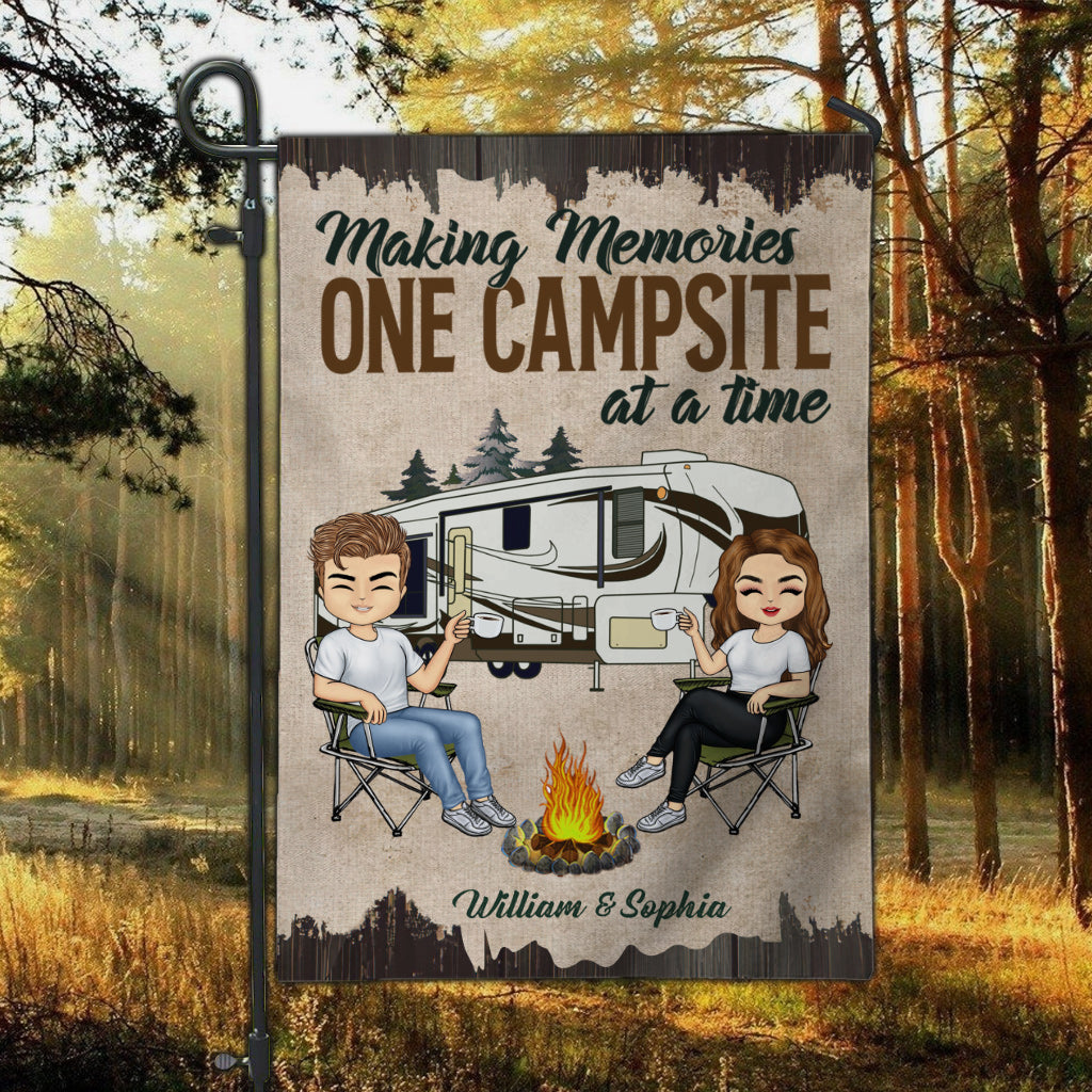 Making Memories - Personalized Couple Camping Garden Flag