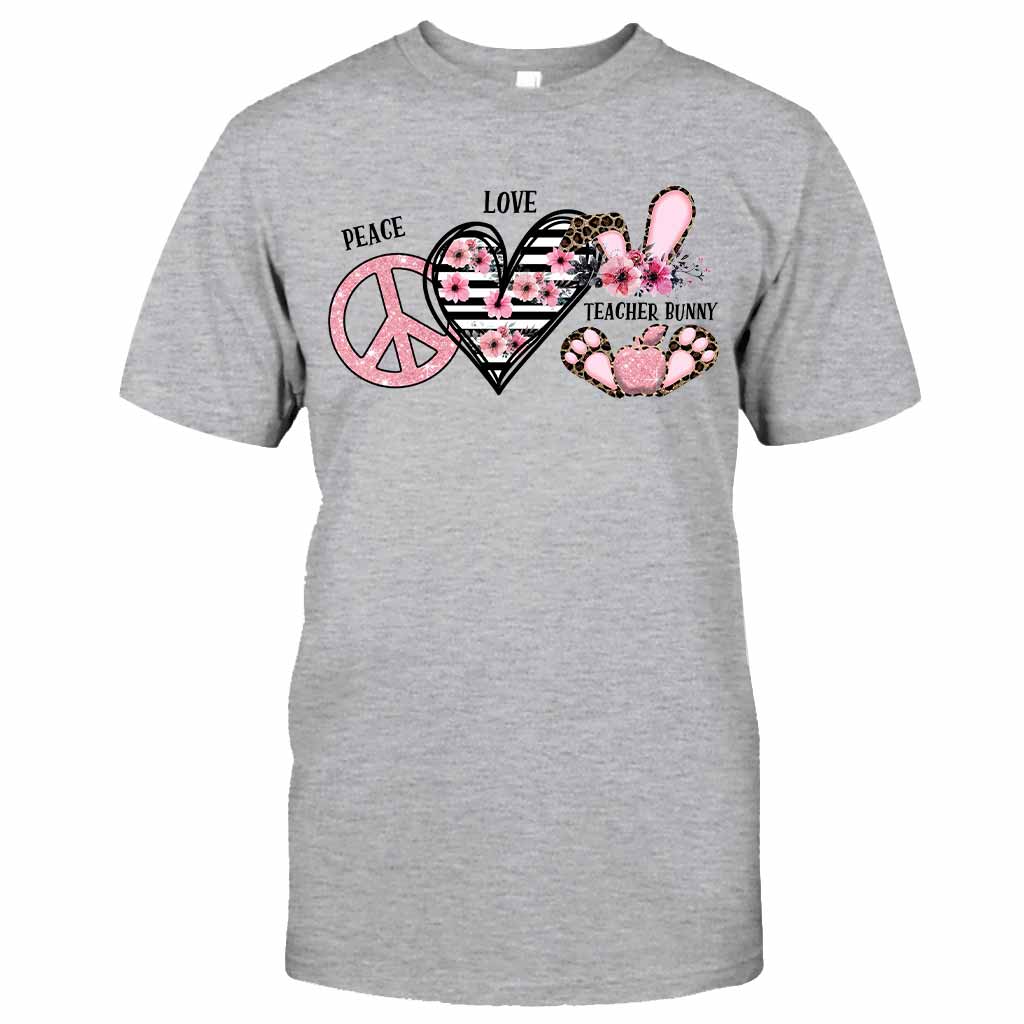 Peace Love One Hip Teacher – Personalisiertes T-Shirt und Hoodie