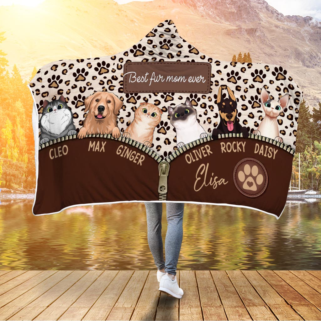 Best Dog Mom Ever - Personalized Mother's Day Mother Hooded Blanket