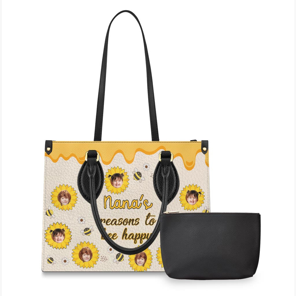 Nana's Reasons – Geschenk für Oma und Mama – Personalisierte Lederhandtasche