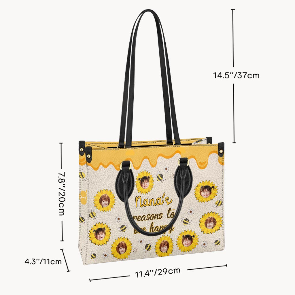 Nana's Reasons – Geschenk für Oma und Mama – Personalisierte Lederhandtasche