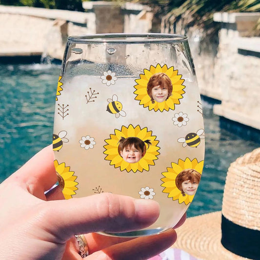 Nana's Reasons - Gift for grandma, mom, grandpa, dad - Personalized All Over Wine Glass