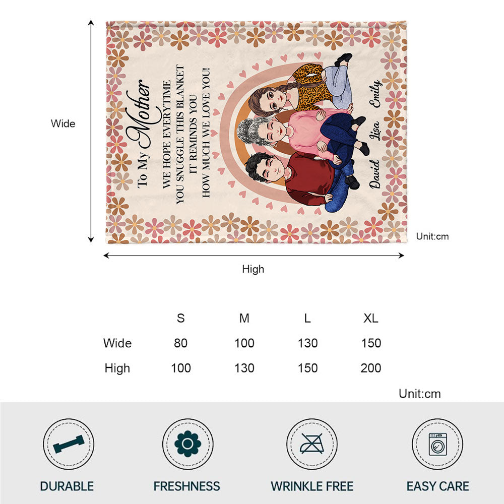 Wir hoffen, dass du dich jedes Mal, wenn du diese Decke kuschelst, daran erfreut – Geschenk für Mama, Oma – personalisierte Decke