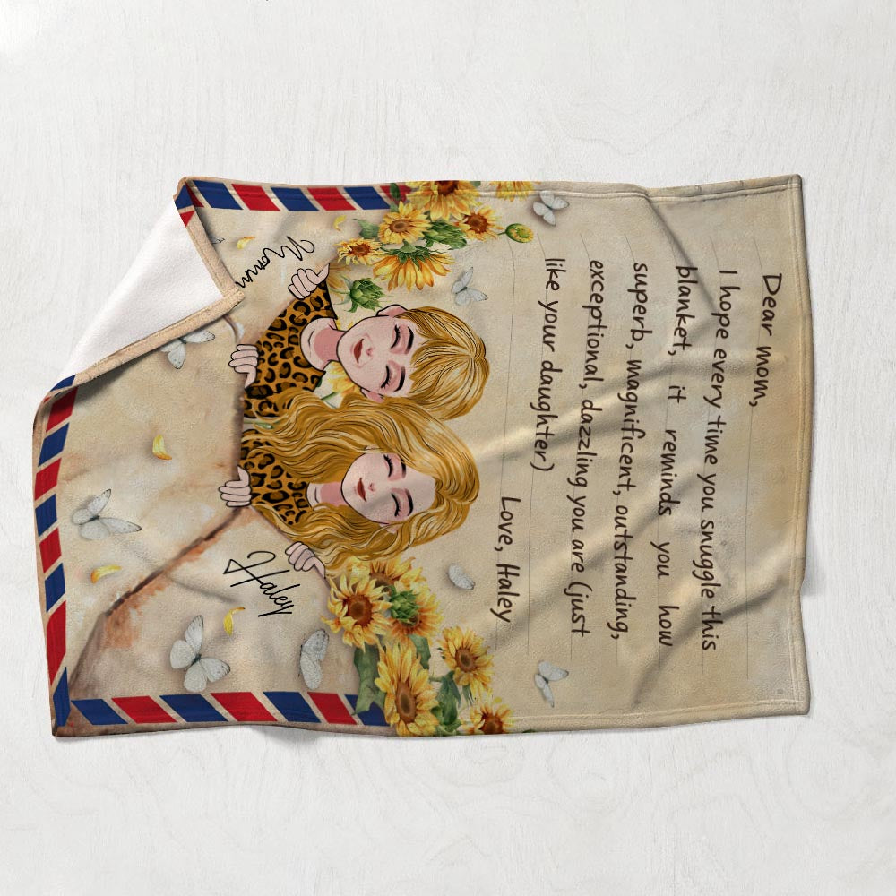 Dear Mom Letter Blanket - Personalized Mother Blanket