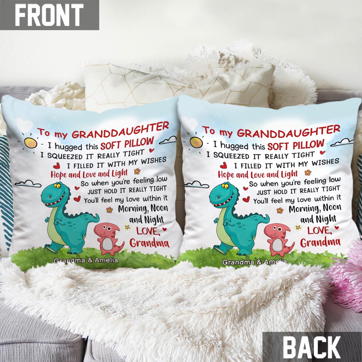 Du wirst meine Liebe spüren – personalisiertes Muttertags-Oma-Kissen