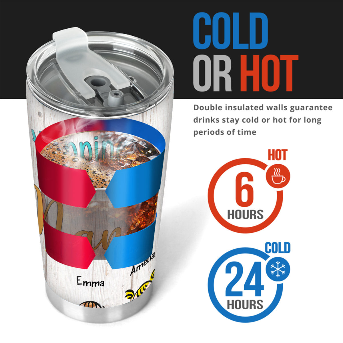 Das Leben ist einfach schöner mit Enkelkindern – personalisierter Muttertags-Oma-Becher