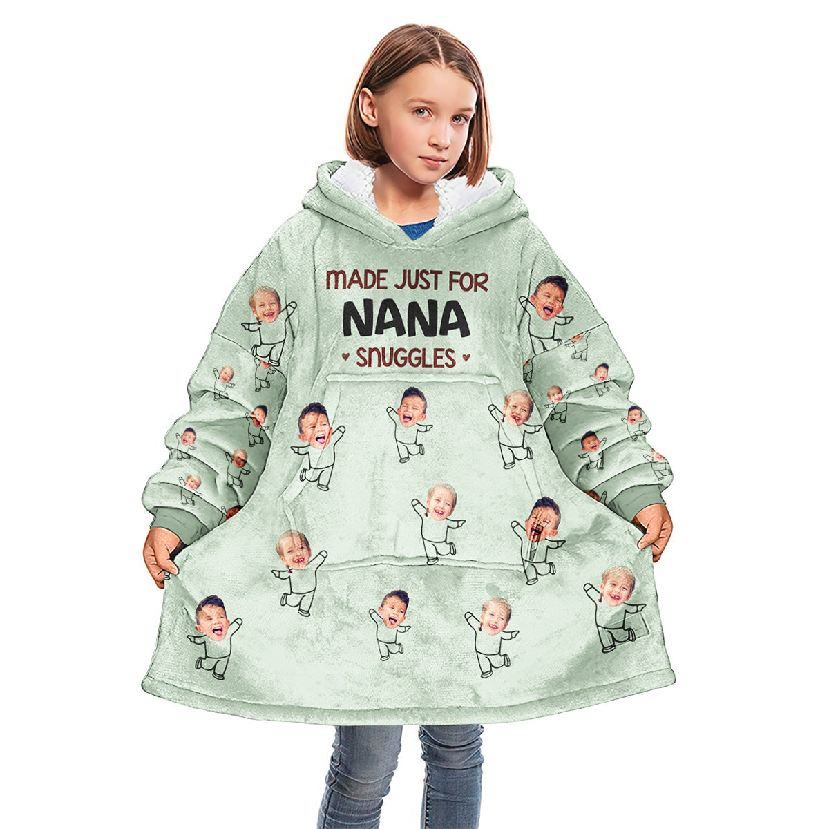 Ich liebe es, Oma Sonnenblume zu sein – Personalisierte Oma-Decke mit Kapuze zum Muttertag