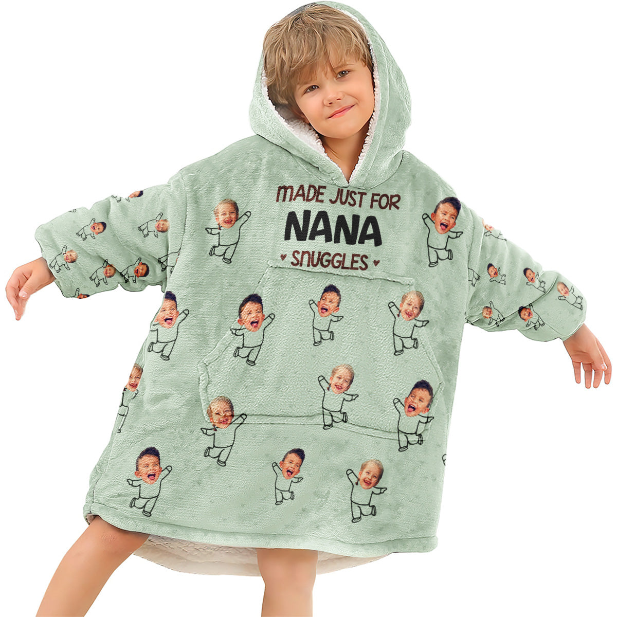 Ich liebe es, Oma Sonnenblume zu sein – Personalisierte Oma-Decke mit Kapuze zum Muttertag