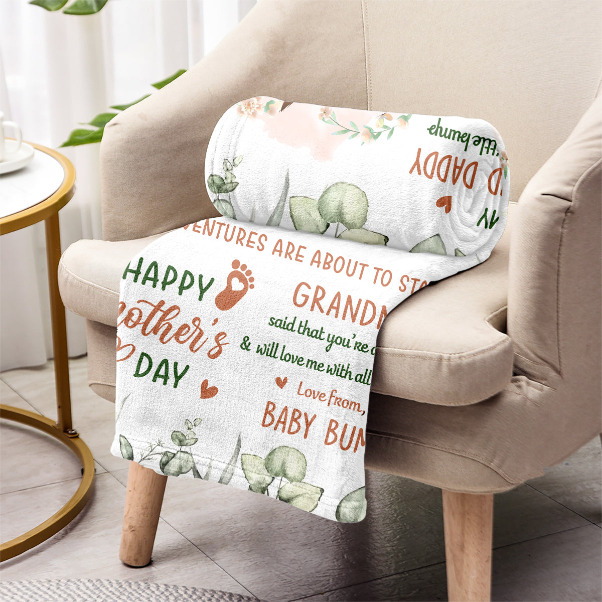 Liebe aus dem Babybauch – Personalisierte Muttertagsdecke