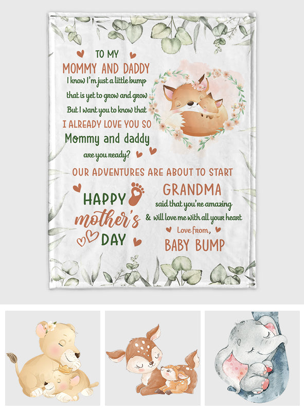 Liebe aus dem Babybauch – Personalisierte Muttertagsdecke