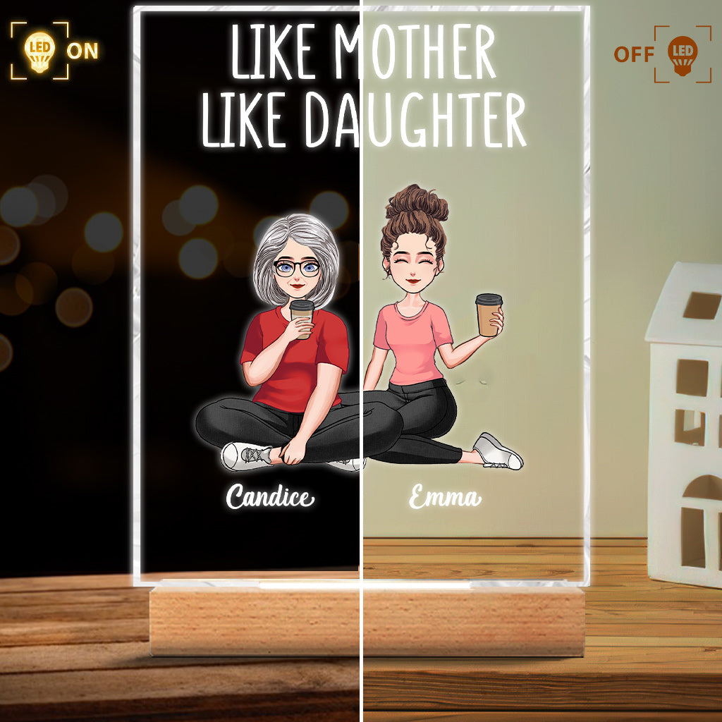 Wie die Mutter, so die Tochter – Personalisierte, mutterförmige Plakettenleuchte zum Muttertag