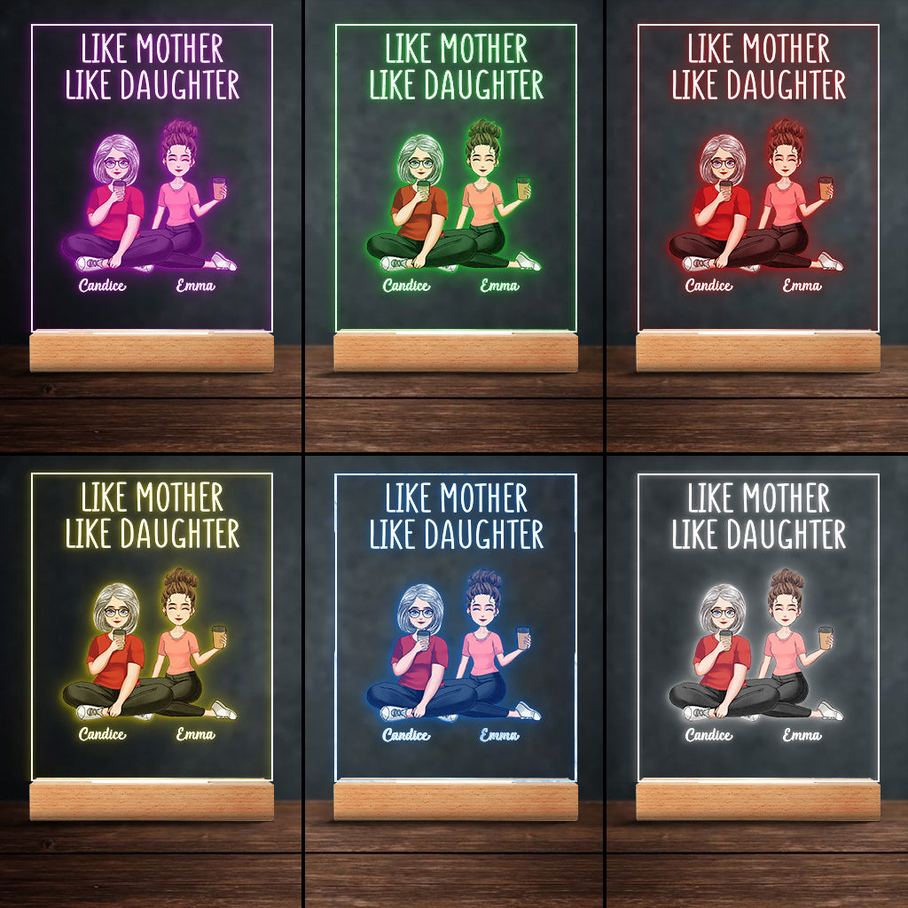 Wie die Mutter, so die Tochter – Personalisierte, mutterförmige Plakettenleuchte zum Muttertag