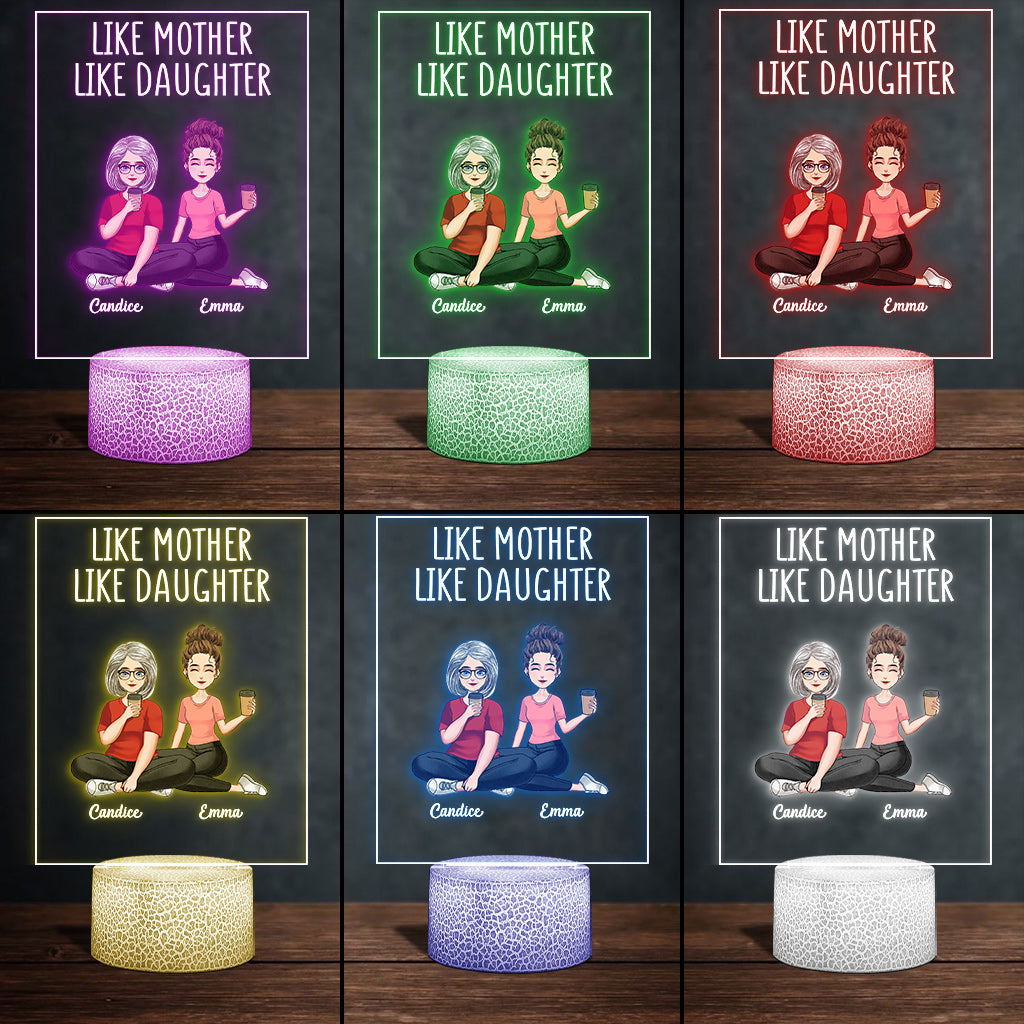 Wie die Mutter, so die Tochter – Personalisierte, mutterförmige Plakettenleuchte zum Muttertag