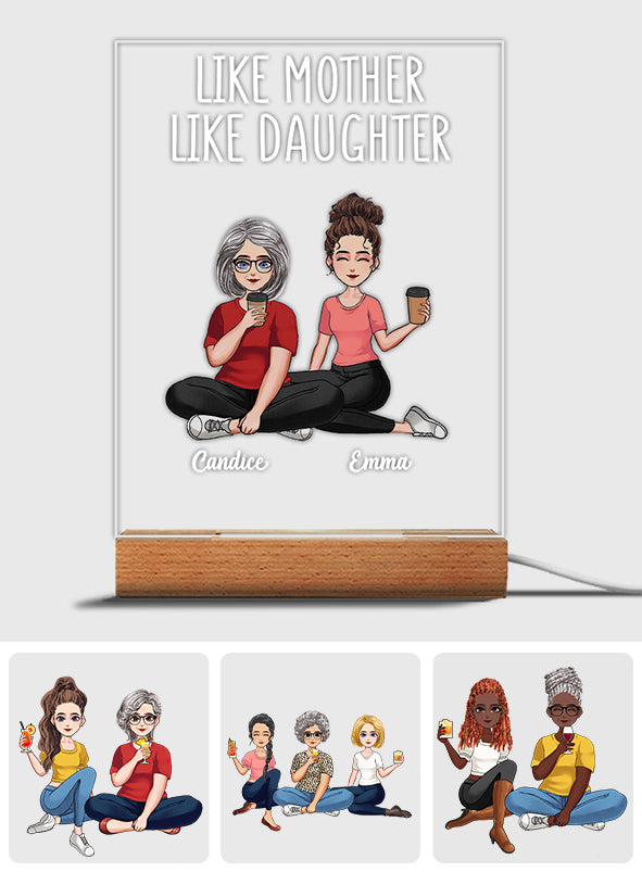 Wie die Mutter, so die Tochter – Personalisierte, mutterförmige Plakettenleuchte zum Muttertag