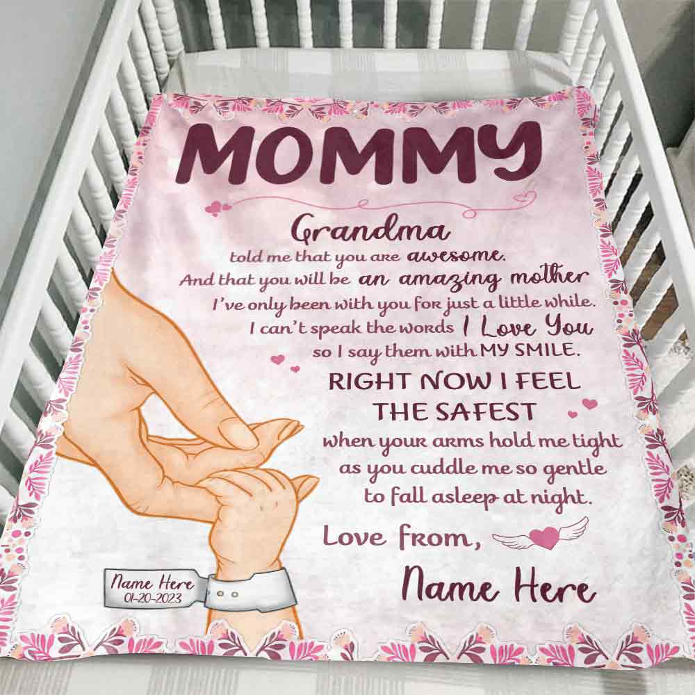 Mama-und-Baby-Hand – Personalisierte Muttertagsdecke
