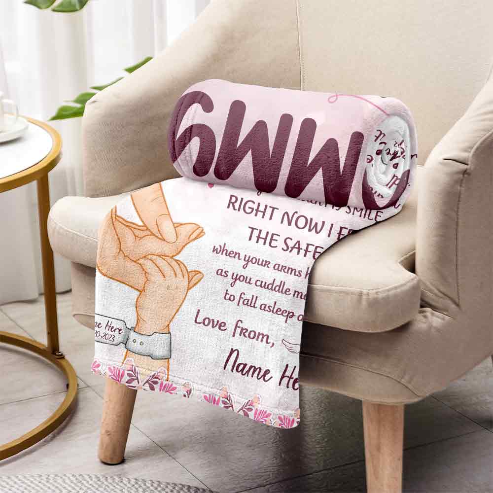 Mama-und-Baby-Hand – Personalisierte Muttertagsdecke