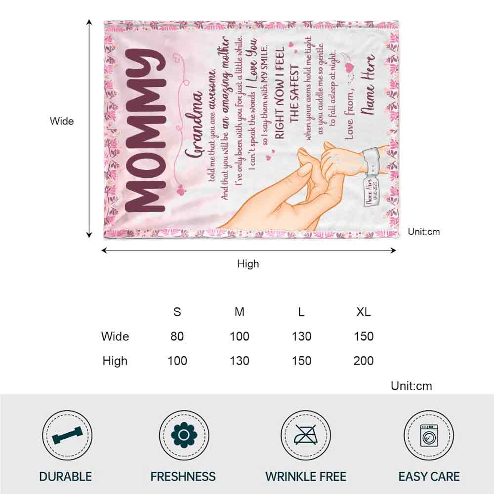 Mama-und-Baby-Hand – Personalisierte Muttertagsdecke