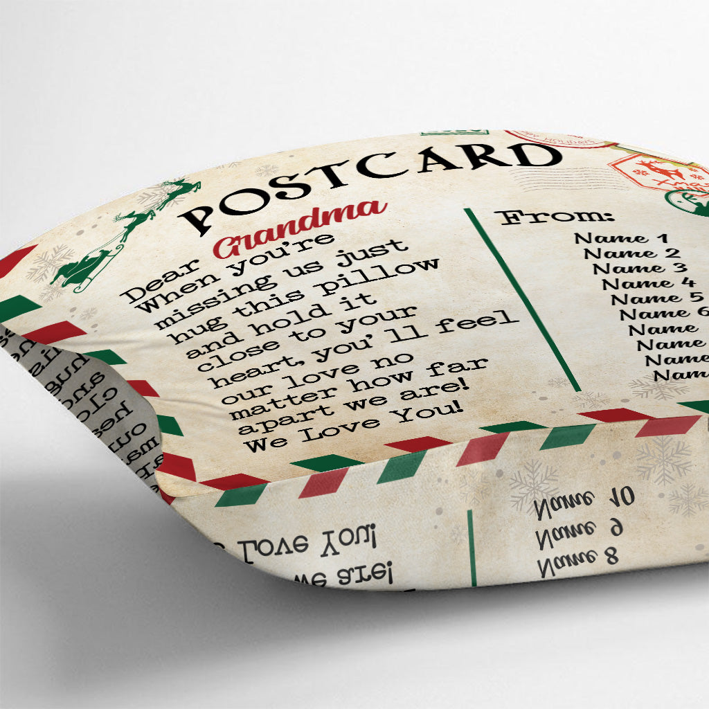 Postcard To Grandma - Personalized Mother's Day Grandma Throw Pillow