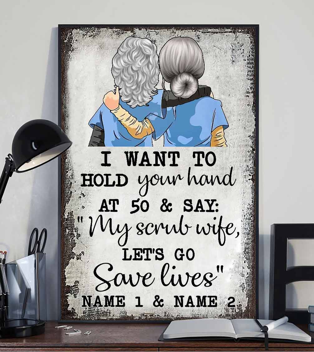 Ich möchte deine Hand halten – Personalisiertes Poster für Krankenschwestern