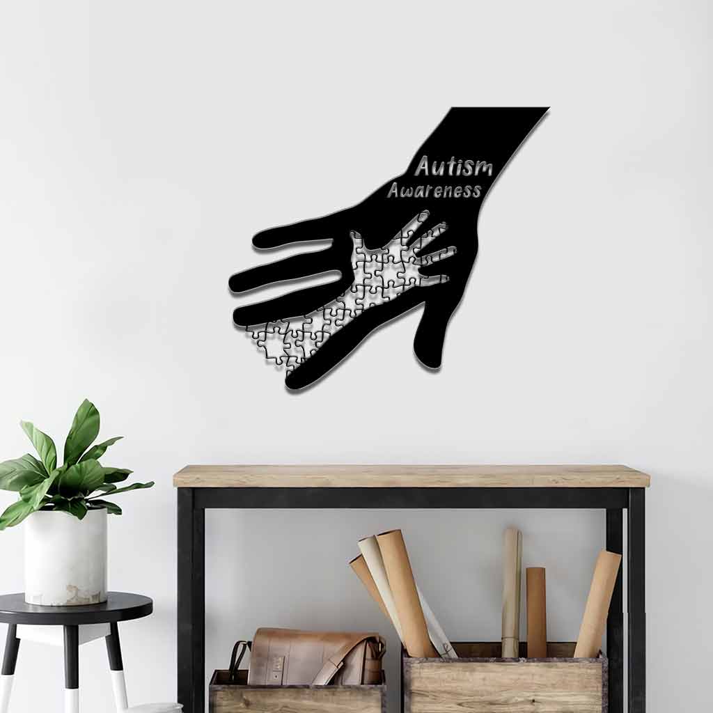 Niemals aufgeben – Schilder aus geschnittenem Metall zur Sensibilisierung für Autismus