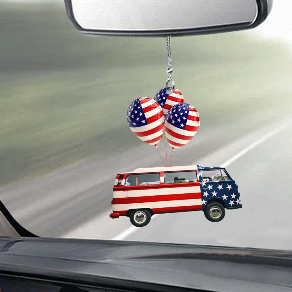 Camper Independence Day - Camping Car Ornament (Printed On Both Sides)