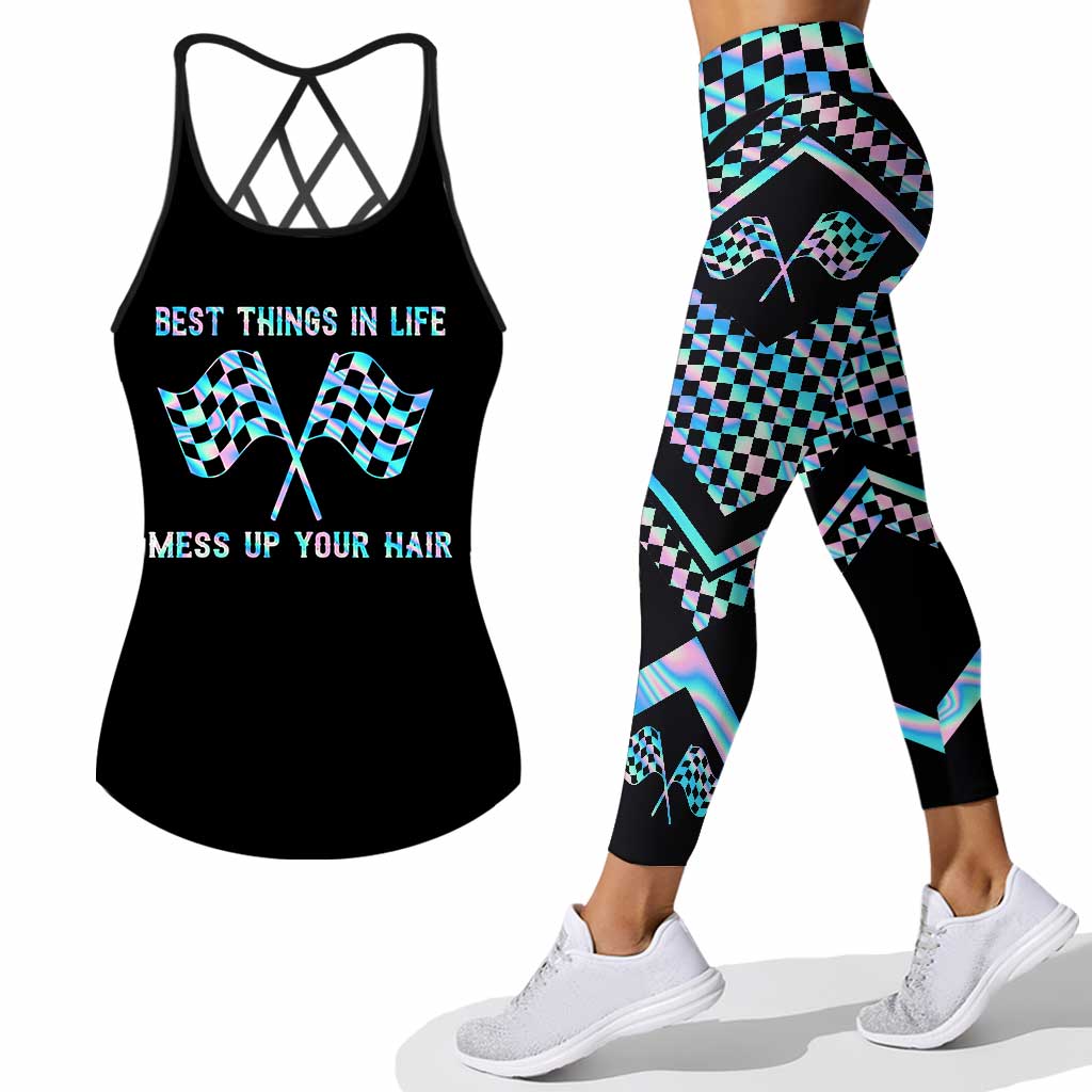 Best Things In Life - Racing Cross Tank Top and Leggings